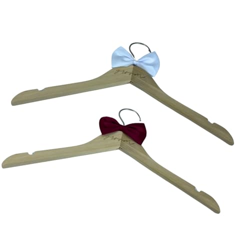 2pcs Hölzerne Brautbügel Für Hochzeitskleid Staubbeständiger Tragbarer Kleidungshalter Für Bräutigamanzug Transport Hochzeitskleid von GKYQVE