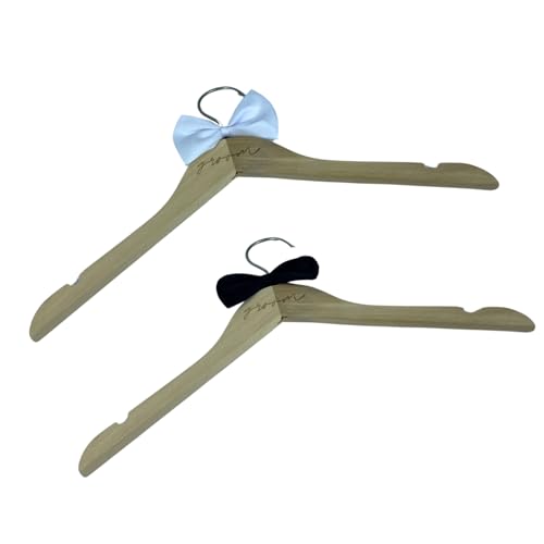 2pcs Hölzerne Brautbügel Für Hochzeitskleid Staubbeständiger Tragbarer Kleidungshalter Für Bräutigamanzug Transport Hochzeitskleid von GKYQVE