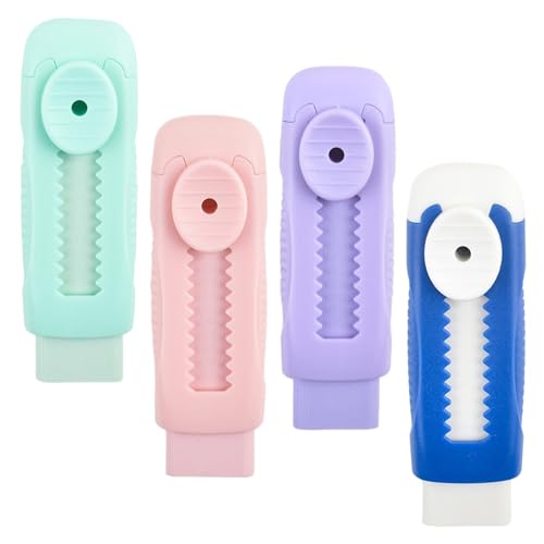4pcs Retractable Radiergummi Nachfüllbar Farbenfrohen Radiergummi Mit Versenkbarem Ärmel Easy Löschen Des Kunstrotlers Zum Schreiben Von Zeichnen von GKYQVE