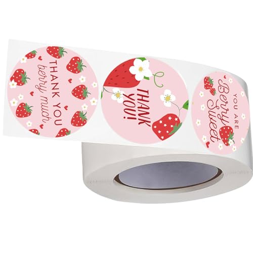 500Counts Vielen Dank Dass Sie Etiketten Strawberry Danke Aufkleberkleber Etiketten Für Die Verpackung Von Umschlag Verpackung Hochzeit Valentines von GKYQVE