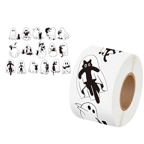500pcs Geisterer Dekorativer Aufkleber Für Halloween Decoration Adhäsive Wraping Etikett Für Seal Envelope Party Einladung Kreativer Handwerksaufkleber von GKYQVE
