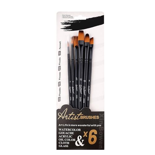 6 PCs/Set Pinsel Künstler Aquarell Nylon Haarbürsten Multifunktionales Gemälde von GKYQVE