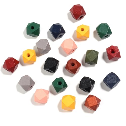 60 PCs Geometrische Holzperlen Basteln Kügelchen Farbenfrohe Hölzerne Perlen Leicht Für Kunst Und Handwerksprojekte Und Schmuckhersteller 60 PCs Geometrische Holzperlen Basteln Kügelchen Farbenfrohe Hölzerne Perlen Leicht Für Kunst Und Handwerksprojekte Und Schmuckhersteller von GKYQVE