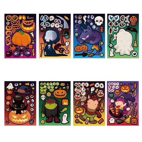 8/16/24/32x Halloween Aufkleber Selbst Klebungsliche Etiketten Kürbisse Dekoratives Halloween Fenster von GKYQVE