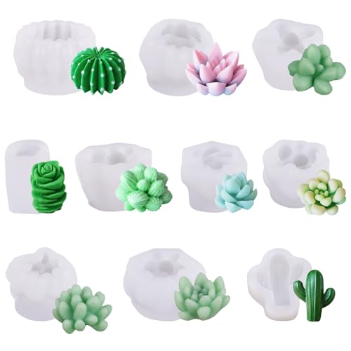 9/10pcs 3d Sukkulente Silikonformen Für Kerzenherstellung Und Epoxidharzen Art Realistic Cactus Designs Gussformen 9/10pcs 3d Sukkulente Silikonformen Für Kerzenherstellung Und Epoxidharzen Art Realistic Cactus Designs Gussformen von GKYQVE