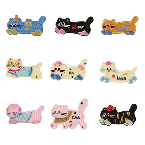 9 PCs Cartoon Katzen Bestickte Flecken Eisen Auf Flecken Dekorative Flecken Auf Applikationsflecken Für Kleidung Nähen 9 PCs Cartoon Katzen Bestickte Flecken Eisen Auf Flecken Dekorative Flecken Auf Applikationsflecken Für Kleidung Nähen von GKYQVE