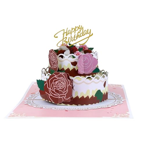 GKYQVE Einzigartige 3D Rosengartenkuchen Grußkarte Für Geburtstagsfeier Beinhaltet Rohlings Notecard Und Umschlag GKYQVE Einzigartige 3D Rosengartenkuchen Grußkarte Für Geburtstagsfeier Beinhaltet Rohlings Notecard Und Umschlag von GKYQVE