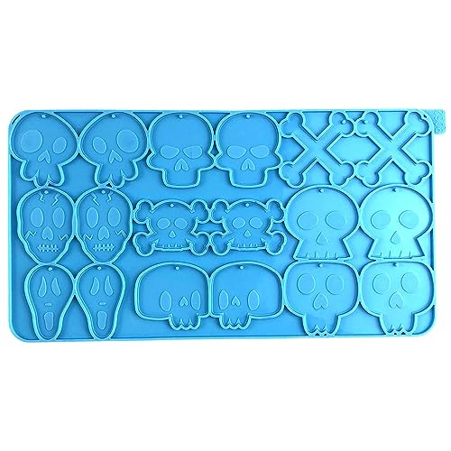 GKYQVE Epoxidharz-Dekorform, geometrischer Totenkopf, Knochen, Ohrringe, Anhänger, Telefon, Schlüsselanhänger, Anhänger, Silikonform für Dekoration von GKYQVE