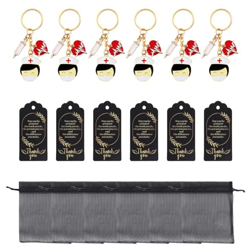 GKYQVE Krankenschwester Keychain Mit Schlüsselanhagen Quasten Organza Taschen Und Anhänger Krankenhauspersonal Geschenke Geeignet Für Partys Und Veranstaltung GKYQVE Krankenschwester Keychain Mit Schlüsselanhagen Quasten Organza Taschen Und Anhänger Krankenhauspersonal Geschenke Geeignet Für Partys Und Veranstaltung von GKYQVE