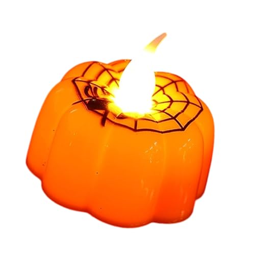 GKYQVE Praktische Sichere LED Halloween Kürbiskerzenlicht Batteriebetriebene Flammbeleuchtung Freien Freien Urlaub Dekoration Halloween Dekorationen LED Kerzenlampe von GKYQVE
