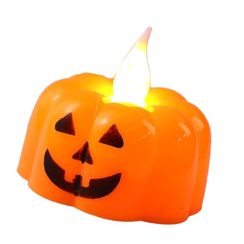 GKYQVE Praktische Sichere LED Halloween Kürbiskerzenlicht Batteriebetriebene Flammbeleuchtung Freien Freien Urlaub Dekoration Halloween Dekorationen LED Kerzenlampe von GKYQVE