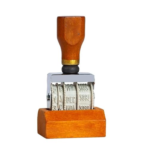 Handheld Einstellbarer Retro Datumskalender Briefmarkenrad Mit Metallknopf Für Journaling Scrapbooking Und Projekte Einstellbarer Kalenderstempel von GKYQVE
