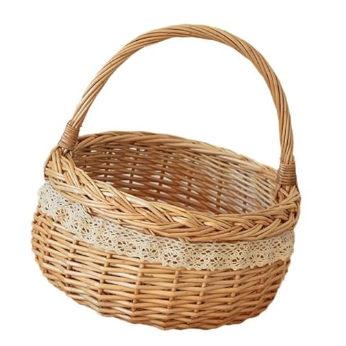 Mädchen Handheld Blumenblätter Korb Handgefertigtes Hänge Des Korbs Rattan Für Garten Und Picknicks Freien Landstile Freien Mädchen Handheld Blumenblätter Korb Handgefertigtes Hänge Des Korbs Rattan Für Garten Und Picknicks Freien Landstile Freien von GKYQVE