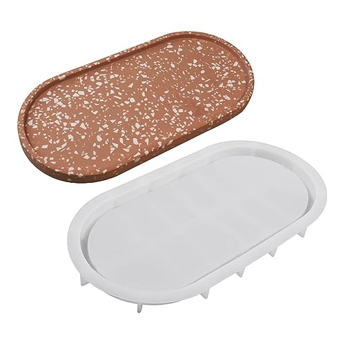 Ovales Schale Tablett Silikonform Fruchtplatte Gussformen Handgefertigtes Kristall Epoxidharz Cup Matte Making Kit von GKYQVE