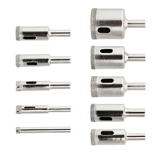 Packung Von 10 Mehrstätten Lochöffnern Gehärteter Beschichteter Bohrer Für Glasfliesen Marmor Schneiden Mit Wärme Dissipationslöchern Elektroplierter Gehärteter Beschichteter Bohrer Packung Von 10 Mehrstätten Lochöffnern Gehärteter Beschichteter Bohrer Für Glasfliesen Marmor Schneiden Mit Wärme Dissipationslöchern Elektroplierter Gehärteter Beschichteter Bohrer von GKYQVE