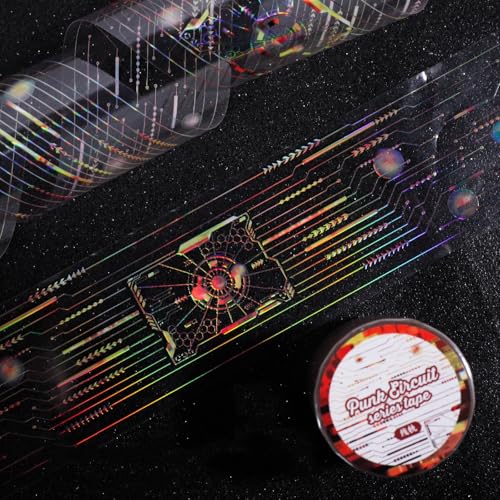 Punk Circuit Design Scrapbooking Aufkleber Klares Wasserdichtes Tierklebeband Für Journals Diaries Craft Punk Circuit Sticker von GKYQVE