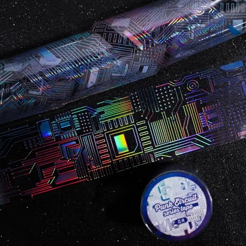 Punk Circuit Design Scrapbooking Aufkleber Klares Wasserdichtes Tierklebeband Für Journals Diaries Craft Punk Circuit Sticker von GKYQVE