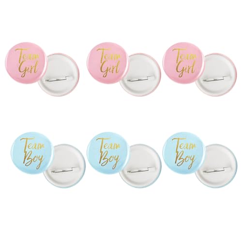 Sicherheitsnadeln Für Geschlechtspannungsparteien 12pcs Team Boy Girl Babyparty Dekoration Gegenstände Team Boy Girl Party Abzeichen von GKYQVE