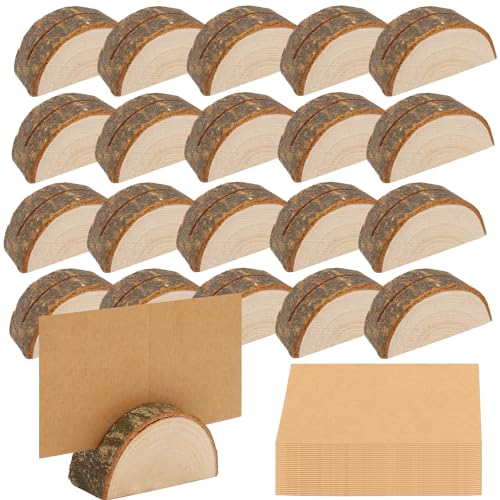 GKZB Kartenhalter Holz 20 Stück Fotohalter Holz mit 20 Tischkarten - Menükartenhalter Tischkartenhalter Holz Kartenständer Fotoständer Platzkartenhalter für Restaurants/Hochzeiten/Bankette von GKZB