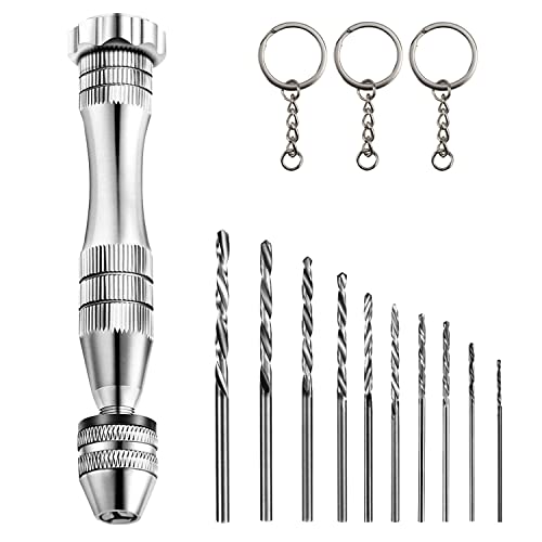 Handbohrer Spiralbohrer Bits Set 11Stk Mini Bohrmaschine Pin Vise mit 10 Stück Spiralbohrer(0.8-3mm) für Gießharz Bohren Modellbau Bastelarbeiten Resin Schmuckherstellung von GKZB