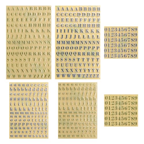 6 Bögen Alphabet-Zahlenaufkleber, GLADFRESIT 3 mm, selbstklebende Mini-Buchstaben-Aufkleber für Epoxidharz, Gießen, Dekoration, Scrapbooking, Basteln, Basteln von GLADFRESIT