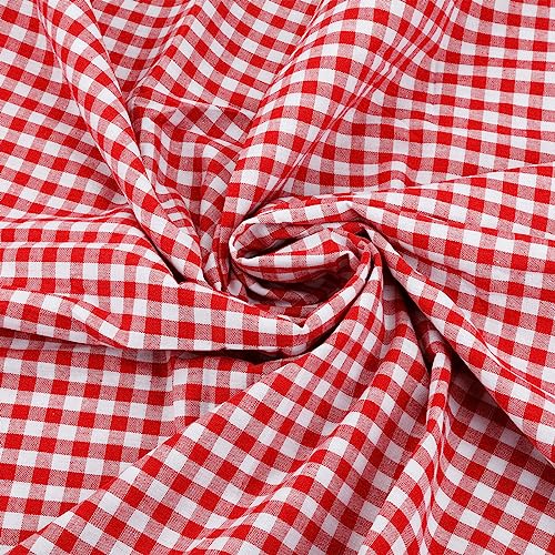 GLADFRESIT Stoff mit rotem und weißem Gingham, 1 m, kariert, 8 mm, Polycotton, Tischdecke für Heimwerker, Handwerk, Kleidung, 145 cm breit GLADFRESIT Stoff mit rotem und weißem Gingham, 1 m, kariert, 8 mm, Polycotton, Tischdecke für Heimwerker, Handwerk, Kleidung, 145 cm breit von GLADFRESIT
