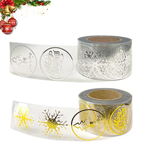 1000 Stück Weihnachtsaufkleber Weihnachtssticker Weihnachten Sticker Aufkleber Geschenkaufkleber 4 Designs Geschenkanhänger für Weihnachtsdekorationen, 2,2 cm von GLAITC