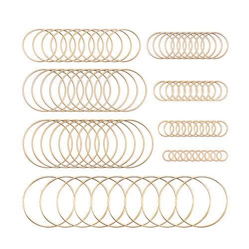 80 Stück Ohrringrahmen Edelstahl hohl Charm Anhänger Geometrische Charms Hohl Rahmen Anhänger mit 8 Größen Golden Bezel Anhänger für DIY Schmuckherstellung Zubehör von GLAITC