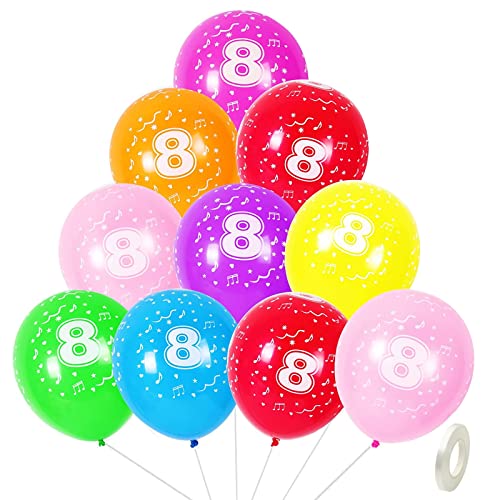 Geburtstag Luftballons, 30 Stück Bunt Ballons aus Latex mit Band Zahlen Ballons Nummer Ballon für 1 2 3 4 5 6 7 8 9 10 Jahre alt Geburtstag Partyzubehör Jubiläen Dekorationen von GLAITC
