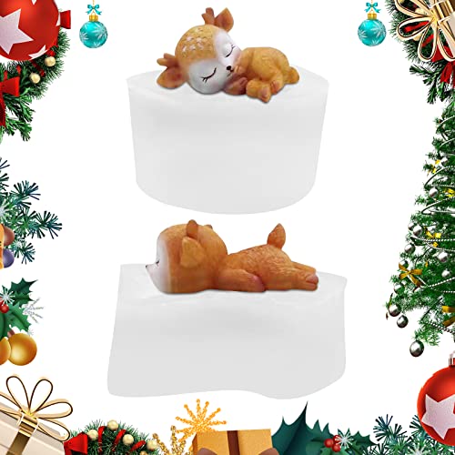 Weihnachten 3D Silikonform, 2 Stück Weihnachten Hirsch Kerze Süßigkeiten Schokolade Seifenformen für Weihnachten Handgemachte Kuchen Süßigkeiten Kerze Eiswürfel DIY Weihnachtsschmuck Dekoration Weihnachten 3D Silikonform, 2 Stück Weihnachten Hirsch Kerze Süßigkeiten Schokolade Seifenformen für Weihnachten Handgemachte Kuchen Süßigkeiten Kerze Eiswürfel DIY Weihnachtsschmuck Dekoration von GLAITC