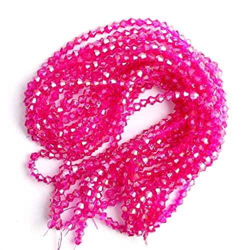 GLAMEFOUR Bicone Crystals Beads AB Bicone Shaped Crystal Faceted Beads Jewelry Making Supply for DIY Beading Projects, Bracelets, Necklaces, Earrings & Other Jewelries, Accessories DIY (Rose Red AB) von GLAMEFOUR