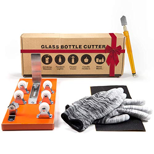 Glasflaschenschneider, professionelles Werkzeug für präzises Schneiden: DIY-Set für Wein, Bier, Likörflaschen mit Sicherheitszubehör von GLASSKRAFT PRECISION