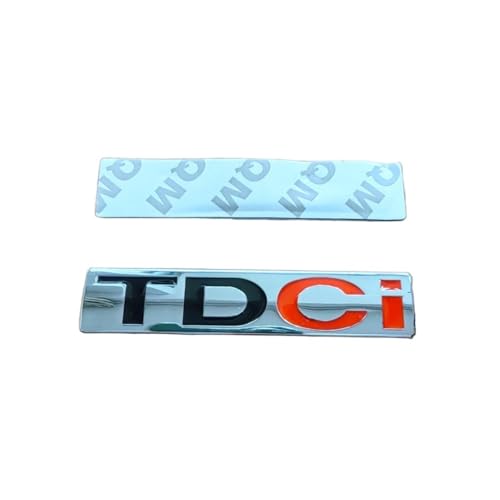 GLBPVPMTMB 3D-Metall-Buchstaben-Logo-Frontgrill-Emblem Auto-Kotflügel-Seiten-Hinterkofferraum-Abzeichen for Ford Fiesta Kuga Mondeo MK3 Focus MK2 TDCi Autoaufkleber(Sticker Chrome) von GLBPVPMTMB