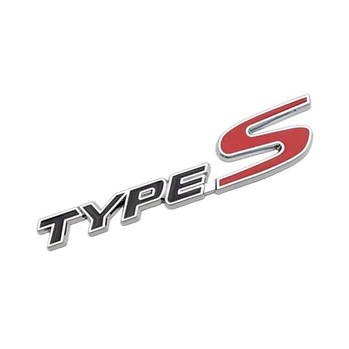 GLBPVPMTMB 3D-Metall-Logo Typ S Aufkleber Buchstabe Kühlergrill Abzeichen Auto Heckkoffer Emblem Etiketten for Autozubehör Autoaufkleber(Sticker Black Red) von GLBPVPMTMB