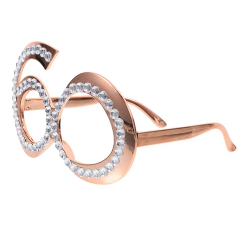 GLEAVI 1 Paar Digitale Brille Fotokabinen-requisiten Zum 60. Geburtstag Trendy Geburtstagsbrille 60 Jahre Alte Brille Für Partybrille Brillen Zum 60. Geburtstag Zahlenbrille Prop Plastik von GLEAVI