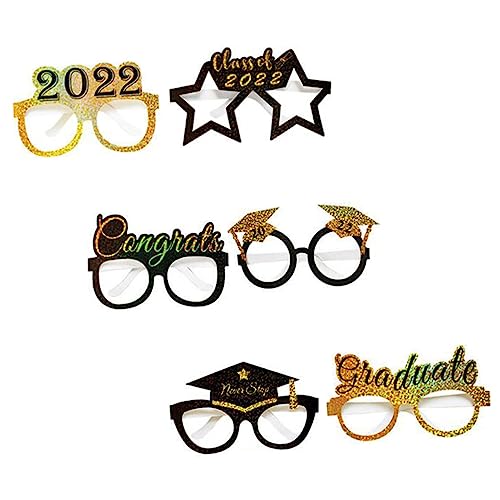 GLEAVI 1 Satz Abschlussbrille Requisiten Für Party-fotoautomaten Partygeschenk Grad Photo Booth Requisiten Rave Gläser Lustige Brille Abschlussfeier Brille Papier 6 Stück von GLEAVI