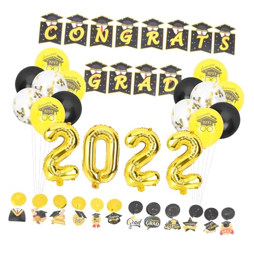 GLEAVI 1 Satz Abschlussfeier Dekorationen Partyballons Herzlichen Glückwunsch, Graduiertenballons Accessoires für Abschlussfeiern Abschlussfeier liefert Papier Colorful GLEAVI 1 Satz Abschlussfeier Dekorationen Partyballons Herzlichen Glückwunsch, Graduiertenballons Accessoires für Abschlussfeiern Abschlussfeier liefert Papier Colorful von GLEAVI