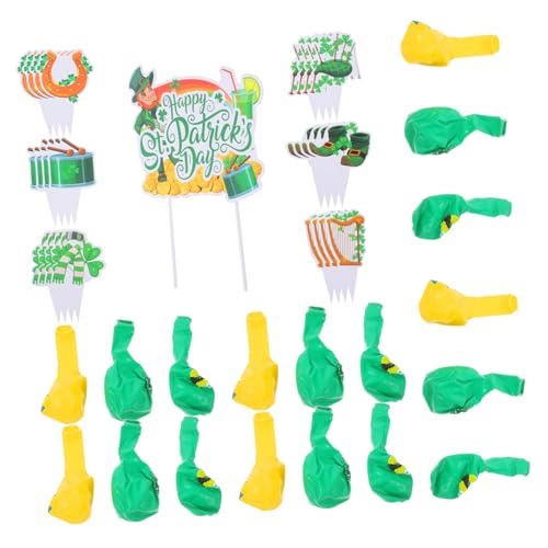GLEAVI 1 Satz Kleeblatt-partydekorationen Dekorativ Klein St. Patricks Day Ballon Kuchen St Patricks Day Dekorationen Irische Themenparty Grüner Deckel Green Papier von GLEAVI