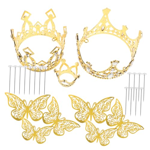GLEAVI 1 Satz Königliche Deko mit Goldene Blumenarrangements und Schmetterlingsverzierungen für Hochzeiten und Geburtstagsfeiern Blumenstecker und Tiara GLEAVI 1 Satz Königliche Deko mit Goldene Blumenarrangements und Schmetterlingsverzierungen für Hochzeiten und Geburtstagsfeiern Blumenstecker und Tiara von GLEAVI