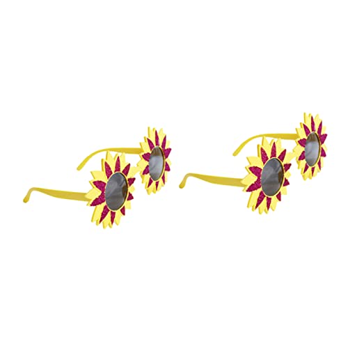 GLEAVI 1 Satz Sonnenblumengläser Lustige Brillen Süße Sonnenbrille Halloween Sonnenblumen-party Requisiten Für Fotokabinen Mit Brille Strandparty-brille Sonnenbrillen Spaß Abs 2 Stück von GLEAVI