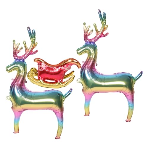 GLEAVI 1 Satz Stehendes Rentier und Schlitten Aufblasbare Weihnachtsdeko für Partys Fotorequisiten und Festliche Feiern Gigantische Weihnachtsballons für Unvergessliche Erlebnisse von GLEAVI