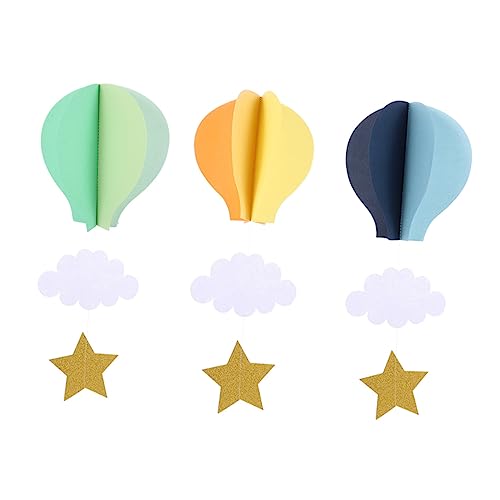 GLEAVI 1 Satz Teiliges Heißluftballon Hängedekor Orange Grün Blau Handgefertigte Kinderzimmer Dekoration Für Babyzimmer Party Und Fotohintergrund 3 Stück GLEAVI 1 Satz Teiliges Heißluftballon Hängedekor Orange Grün Blau Handgefertigte Kinderzimmer Dekoration Für Babyzimmer Party Und Fotohintergrund 3 Stück von GLEAVI