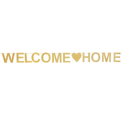 GLEAVI 1 Satz Willkommen Zuhause Banner Hängedekoration für Partys Hochzeiten und Feiern Vielseitiges Design für Wände Fenster und Türen Klare Druckqualität mit Leuchtenden Farben für von GLEAVI