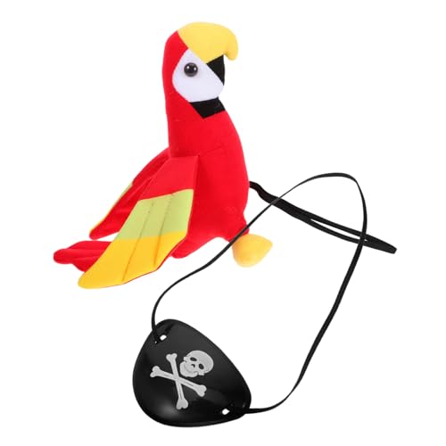 GLEAVI 1 Set Piratenpapagei Requisiten Piraten Dekorationen Cosplay Zubehör Cosplay Requisiten Piraten Mottoparty Zubehör Piraten Zubehör Schulter Vogel Requisite Augenklappe von GLEAVI