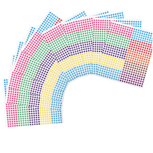 GLEAVI 10 Blatt Bunte Punktetiketten Abziehbare Selbstklebende Rundaufkleber für Büroschulorganisation Farbige Coding Sticker für Bastelprojekte und von GLEAVI