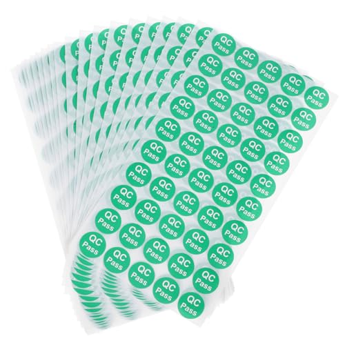 GLEAVI 10 Blatt Qualitätskontrollaufkleber Qc Geprüfte Runde Etiketten Runde Selbstklebende Kreispunktaufkleber Für Die Qualitätsprüfung Inspektion Lagerproduktionslinie von GLEAVI