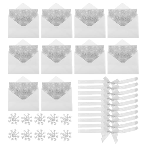 GLEAVI 10 Sets Hochzeitseinladungen mit Umschlägen: Schneeflocken-Weihnachtskarten mit Umschlag für Verlobung, Jahrestag, Geburtstag GLEAVI 10 Sets Hochzeitseinladungen mit Umschlägen: Schneeflocken-Weihnachtskarten mit Umschlag für Verlobung, Jahrestag, Geburtstag von GLEAVI