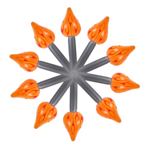 GLEAVI 10 Stück Aufblasbare Flammenbrennerballon aus PVC aufblasbares Performance Requisiten drinnen Dekoration luftballons dekorative Fackel Taschenlampe für Bühnenauftritte von GLEAVI