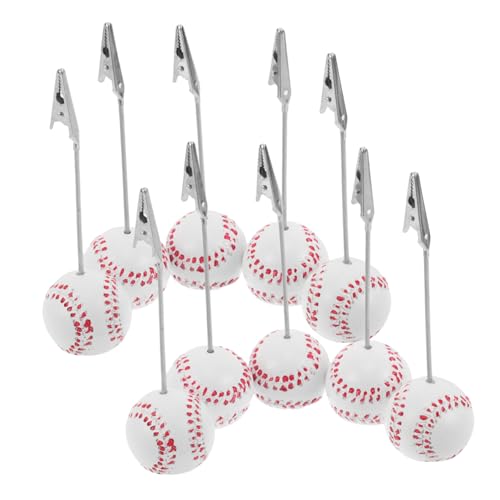 GLEAVI 10 Stück Baseball Memo Clips aus Resin Platzsparende Tischkartenhalter mit Alligator-klammer Leicht und Einfach zu Bedienen für Sportveranstaltungen Partys und Büroorganisation von GLEAVI