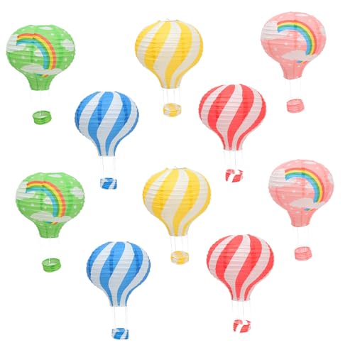 GLEAVI 10 Stück Bunte Papier Heißluftballon Lampions Wiederverwendbare Hängende Dekorationen für Kinderzimmer Klassenzimmer und Party Farbenfrohe Papierlaternen für Festliche Anlässe GLEAVI 10 Stück Bunte Papier Heißluftballon Lampions Wiederverwendbare Hängende Dekorationen für Kinderzimmer Klassenzimmer und Party Farbenfrohe Papierlaternen für Festliche Anlässe von GLEAVI